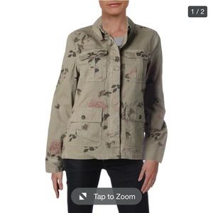 NWT Aqua military floral jacket boho utility army